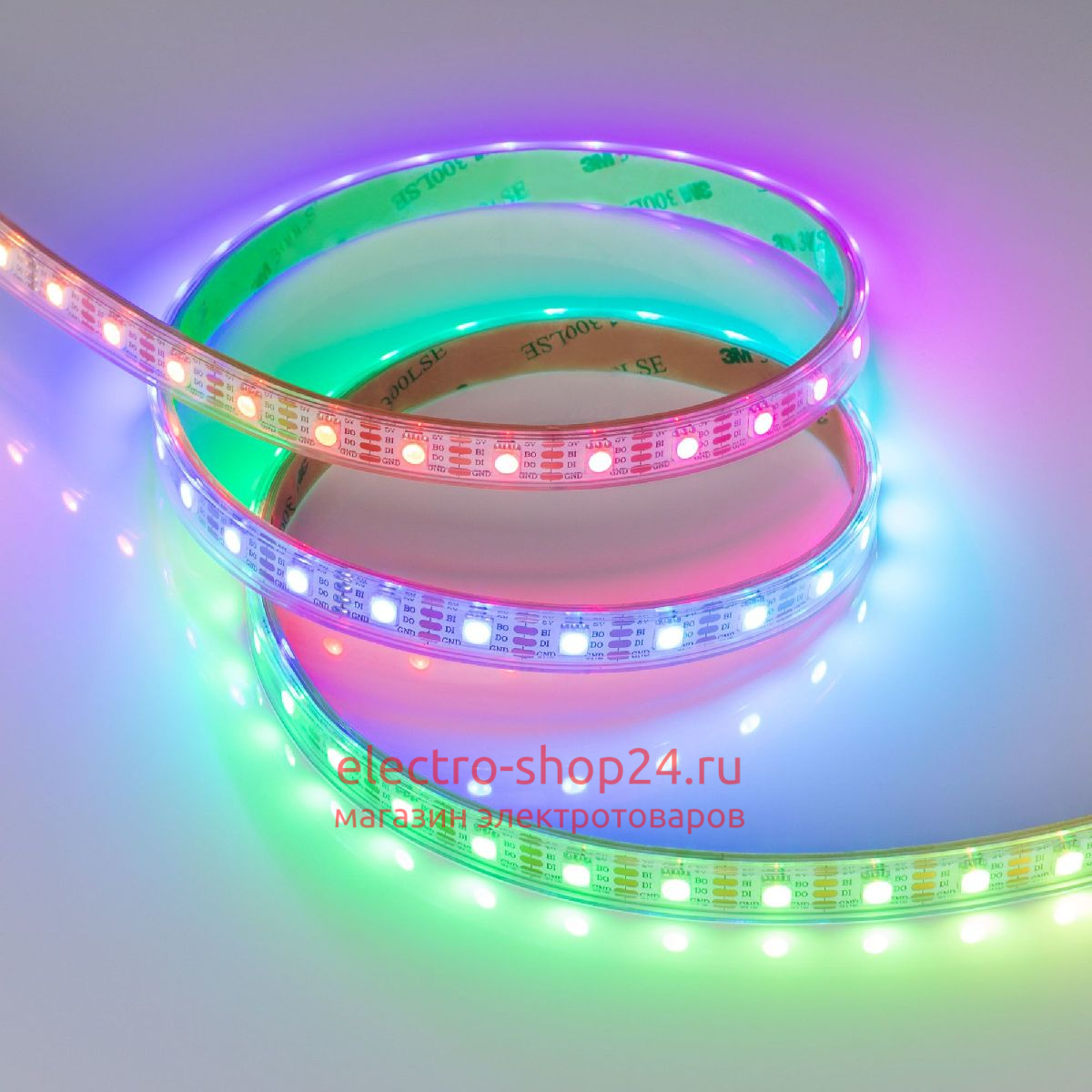 Светодиодная лента герметичная Arlight SPI-P-B60-12mm 5V RGB-PX1-BPT (12 W/m, IP66, 5060, 5m) 041167 041167 - магазин электротехники Electroshop