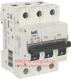 Автоматический выключатель ARMAT M06N 3Р 16А 6кА характеристика С ИЭК (автомат) AR-M06N-3-C016 AR-M06N-3-C016 - магазин электротехники Electroshop