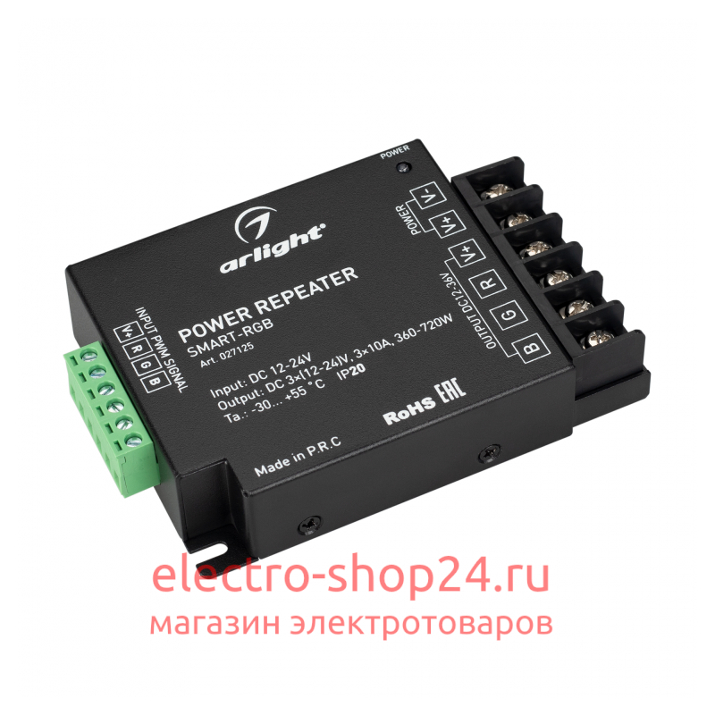 Усилитель Arlight Smart-RGB (12-24V, 3x10A) 027125 027125 - магазин электротехники Electroshop