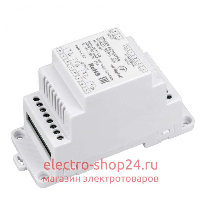 Усилитель Arlight Smart-RGBW-Din (12-36V, 4x5A) 025169 025169 - магазин электротехники Electroshop