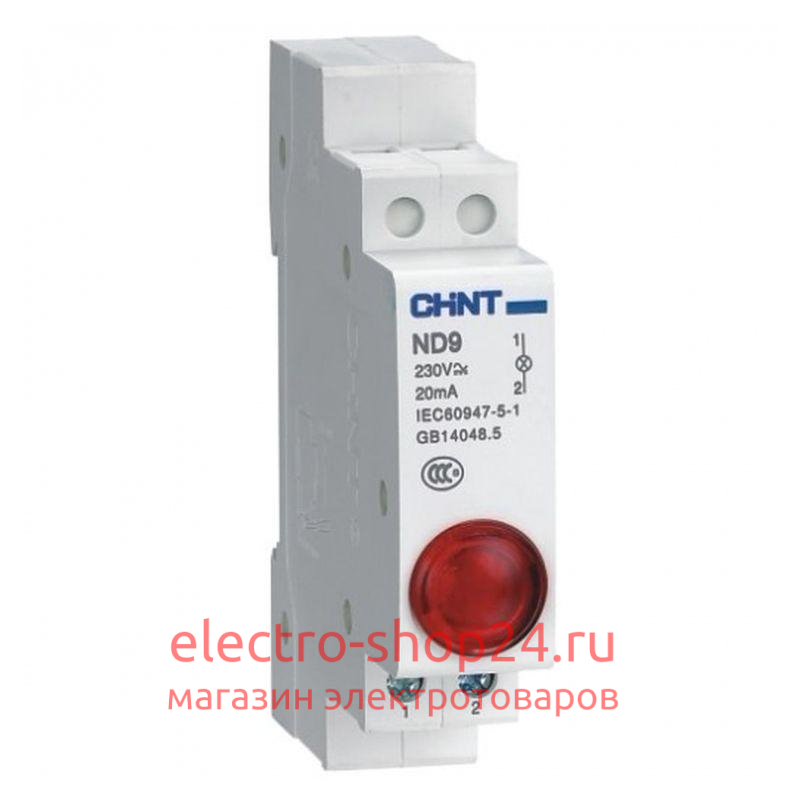 Индикатор ND9-1/r красный AC/DC230В (LED) CHINT 594113 594113 - магазин электротехники Electroshop
