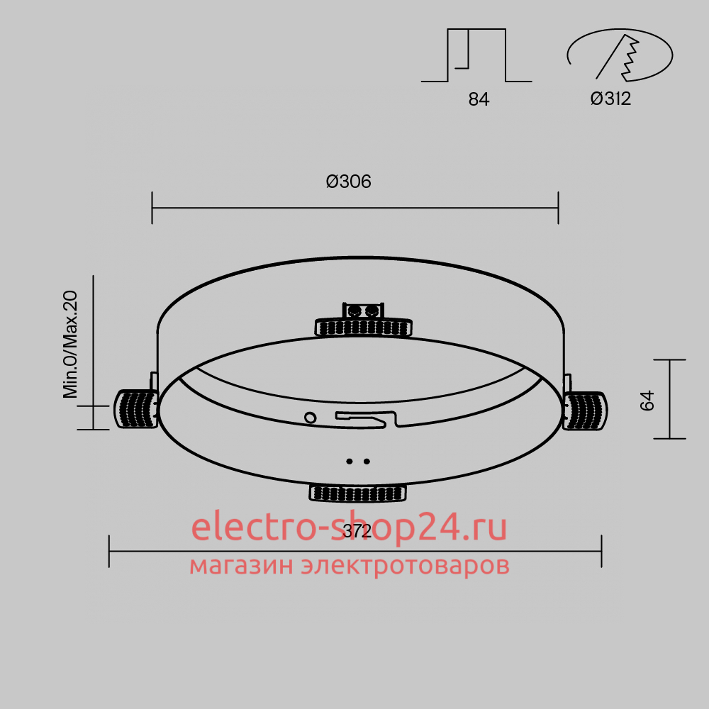 Рамка для встраиваемого светильника Maytoni Downlight DLA032-TRS36-W DLA032-TRS36-W - магазин электротехники Electroshop