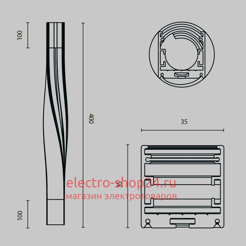 Радиусный профиль Maytoni Led strip ALM-3535R-B-TL-90°-0.4M ALM-3535R-B-TL-90°-0.4M - магазин электротехники Electroshop