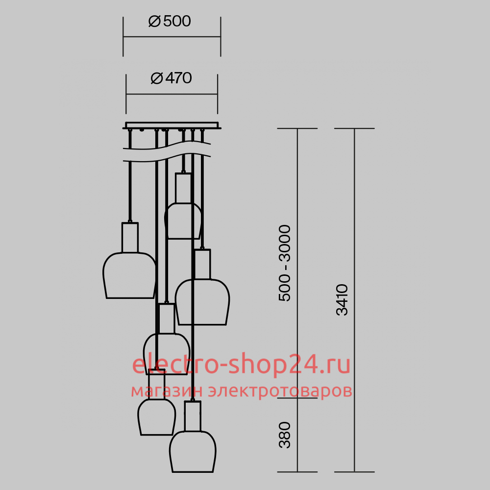 Каскадная люстра Maytoni Smart Casual MOD414PL-06B MOD414PL-06B - магазин электротехники Electroshop