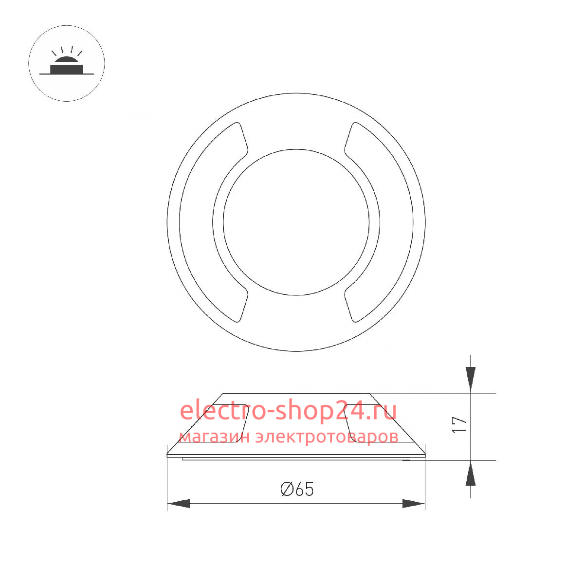 Накладка Arlight ART-DECK-CAP-LID2-R65 (SL, STEEL) 045350 045350 - магазин электротехники Electroshop