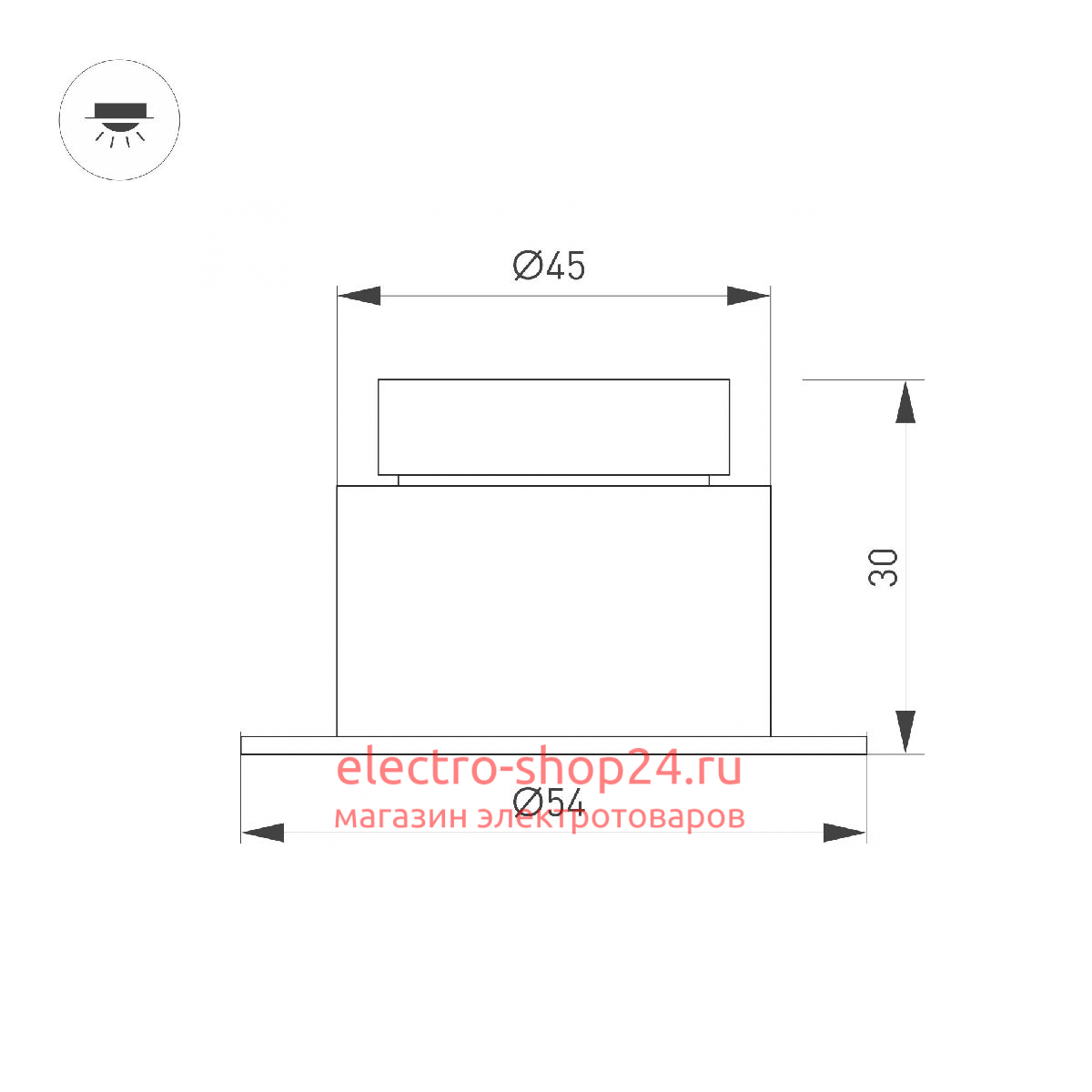 Встраиваемый светильник Arlight MS-GLORY-BUILT-R54-5W Warm3000 (NI, 60 deg, 230V) 047291 047291 - магазин электротехники Electroshop