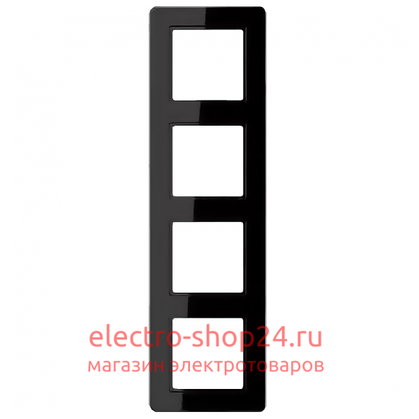 Рамка 4-ая Jung A flow Черный AF584BFSW AF584BFSW - магазин электротехники Electroshop