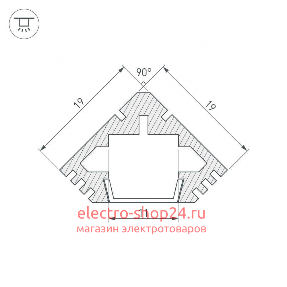 Профиль Arlight PDS45-T-2000 012053 012053 - магазин электротехники Electroshop