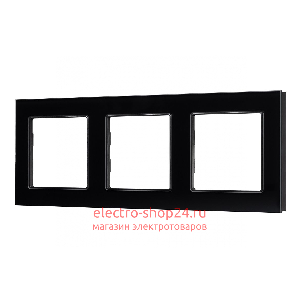 Рамка трехместная Arlight FRM-GLARE-GS-3-BK 043800 043800 - магазин электротехники Electroshop