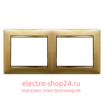 Рамка Legrand Valena 2 поста матовое золото/золотой штрих (770302) - магазин электротехники Electroshop
