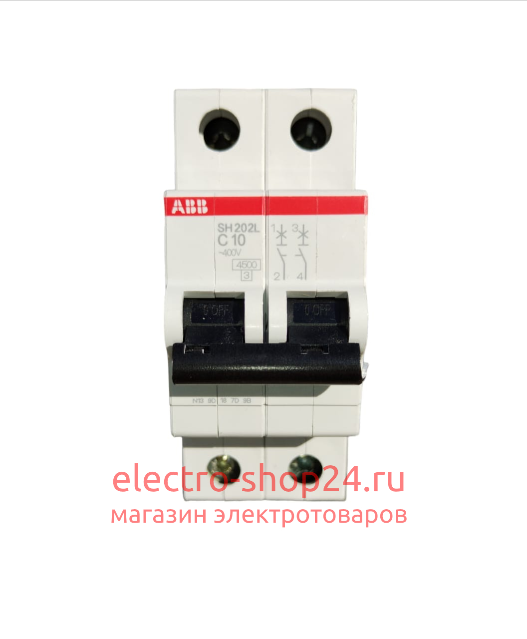 SH202L C10 Автоматический выключатель 2-полюсный 10А 4,5кА (хар-ка C) ABB 2CDS242001R0064 2CDS242001R0064 - магазин электротехники Electroshop