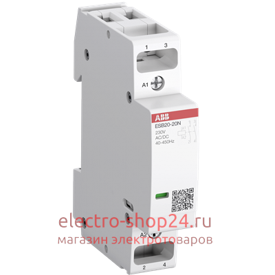 ESB20-20N-14 Модульный контактор ABB (20А АС-1, 2НО) катушка 12В AC/DC 1 модуль 1SBE121111R1420 1SBE121111R1420 - магазин электротехники Electroshop