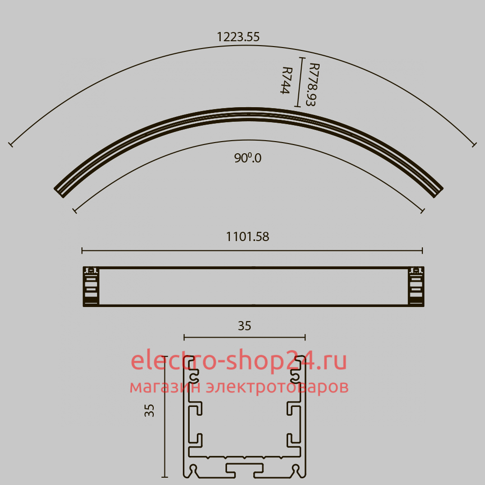 Радиусный профиль Maytoni Led strip ALM-3535R-B-EX-90°-1.5M ALM-3535R-B-EX-90°-1.5M - магазин электротехники Electroshop