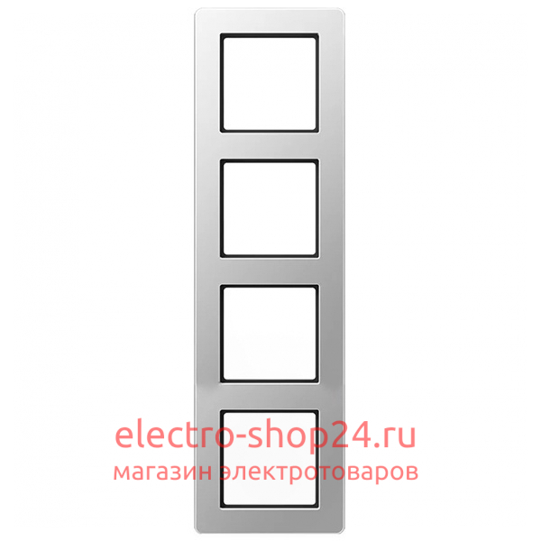 Рамка 4-ая Jung A flow Алюминий AF584BFAL AF584BFAL - магазин электротехники Electroshop