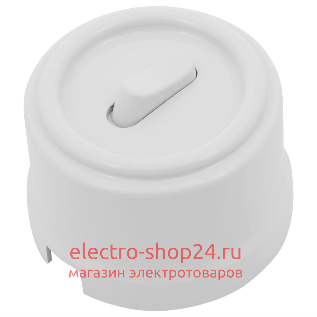 Выключатель проходной 1-клавишный ОП Bironi Лизетта пластик цвет белый (клавишный) B1-221-21 B1-221-21 - магазин электротехники Electroshop