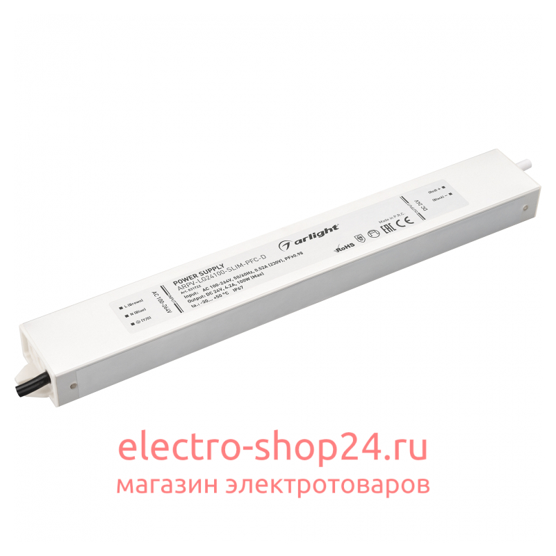 Блок питания Arlight ARPV-LG24100-Slim-PFC-D (24V, 4.2A, 100W) 031722 031722 - магазин электротехники Electroshop