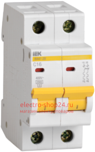 Автоматический выключатель ВА47-29 2Р 63А 4,5кА характеристика С ИЭК (автомат) MVA20-2-063-C MVA20-2-063-C - магазин электротехники Electroshop