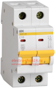 Автоматический выключатель ВА47-29 2Р 10А 4,5кА характеристика С ИЭК (автомат) MVA20-2-010-C MVA20-2-010-C - магазин электротехники Electroshop