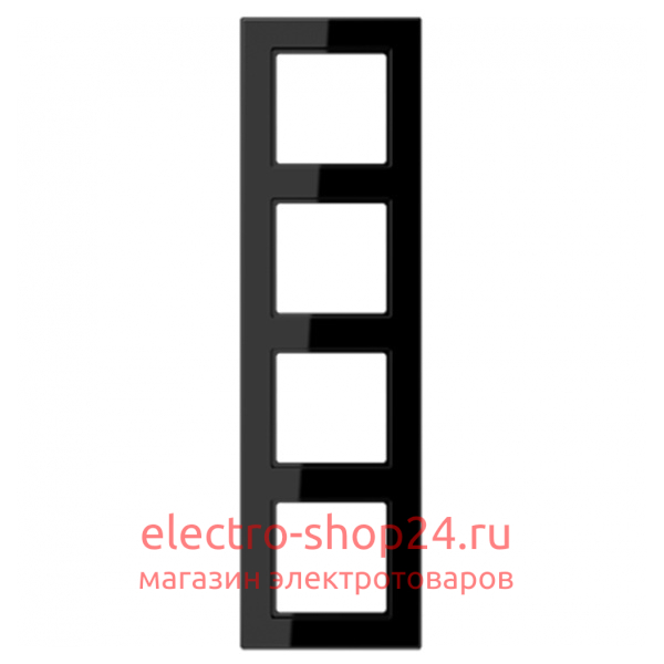 Рамка 4 -ая Jung A550 Черный A5584BFSW A5584BFSW - магазин электротехники Electroshop