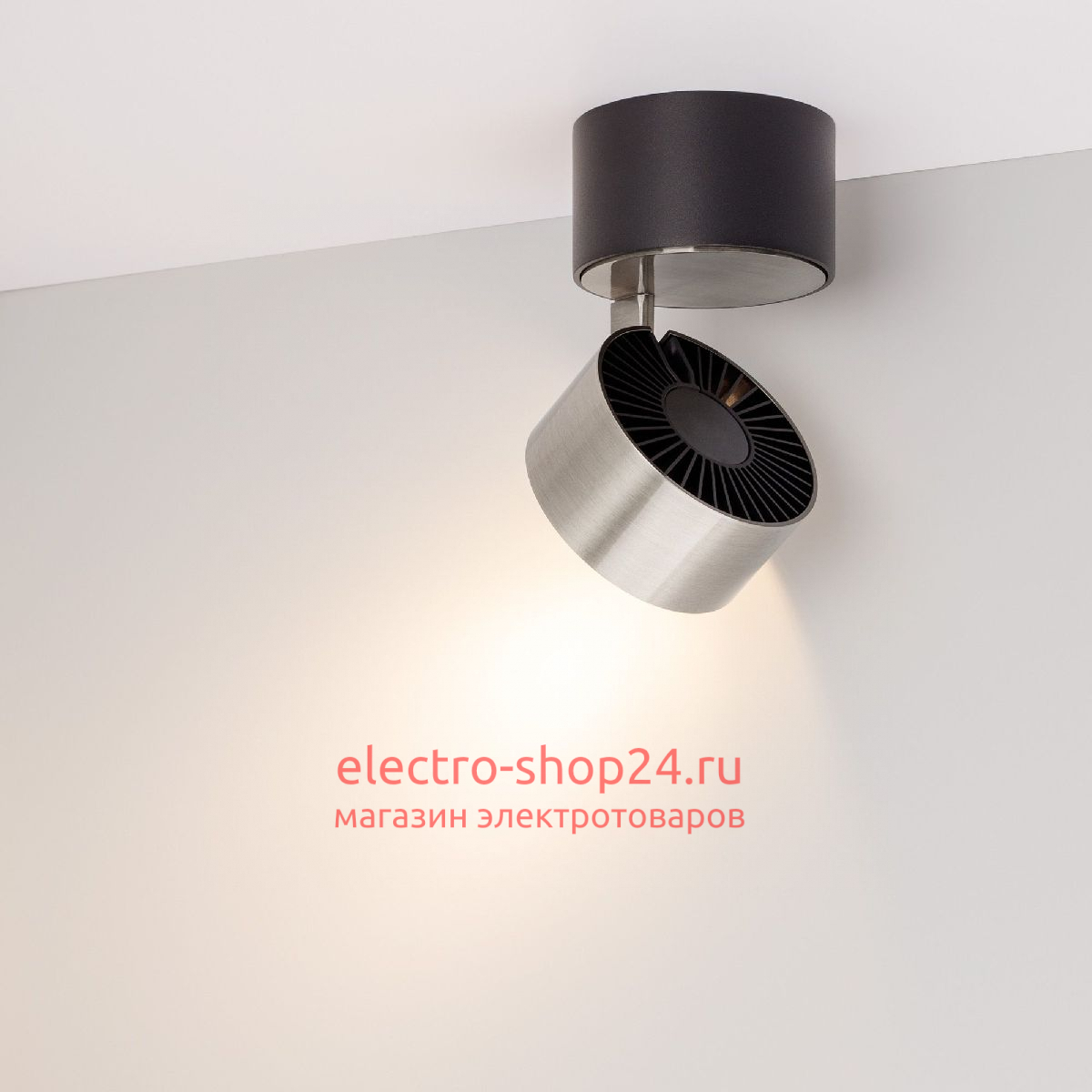 Накладной спот Arlight SP-PLURIO-SURFACE-R77-9W Warm3000 (BK-NI, 36 deg, 230V) 040423 040423 - магазин электротехники Electroshop