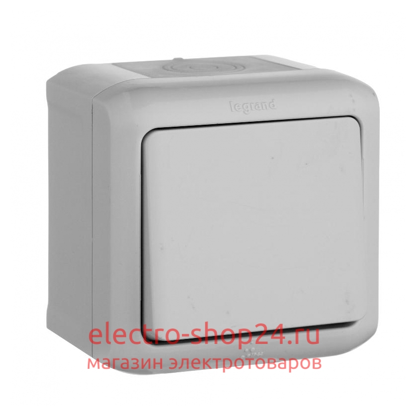 Выключатель кнопочный IP44 Legrand Quteo серый 782335 782335 - магазин электротехники Electroshop