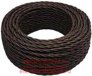 Ретро провод 3х1,5мм Bironi коричневый глянец бухта 10м B1-434-072-10 B1-434-072-10 - магазин электротехники Electroshop