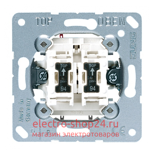 Выключатель 2-клавишный с подсветкой 10а Jung механизм 505U5 505U5 - магазин электротехники Electroshop