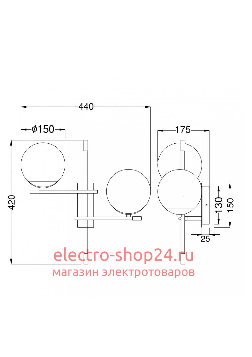 Бра Maytoni Nostalgia MOD048WL-02G MOD048WL-02G - магазин электротехники Electroshop