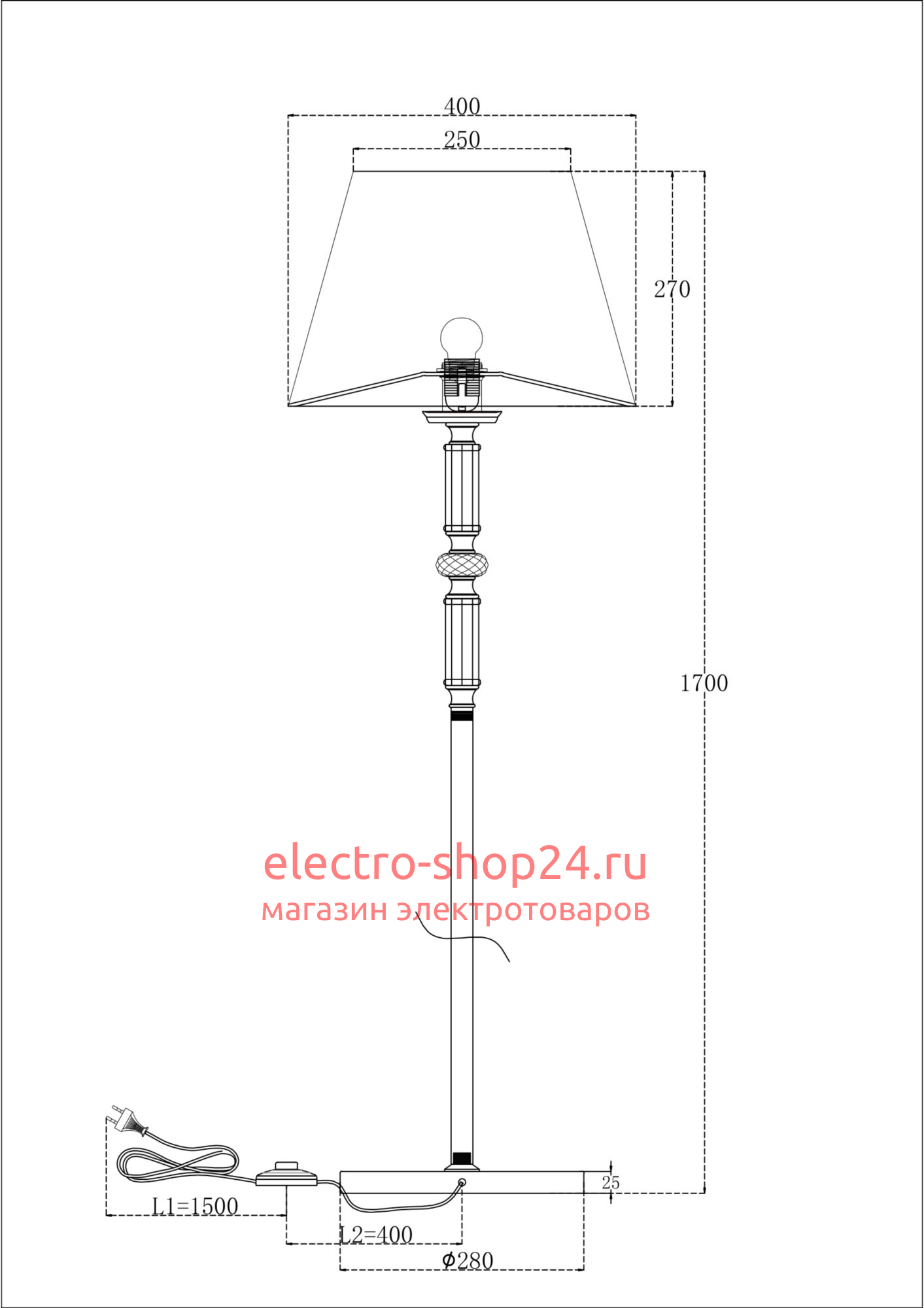 Торшер Maytoni Riverside MOD018FL-01CH MOD018FL-01CH - магазин электротехники Electroshop