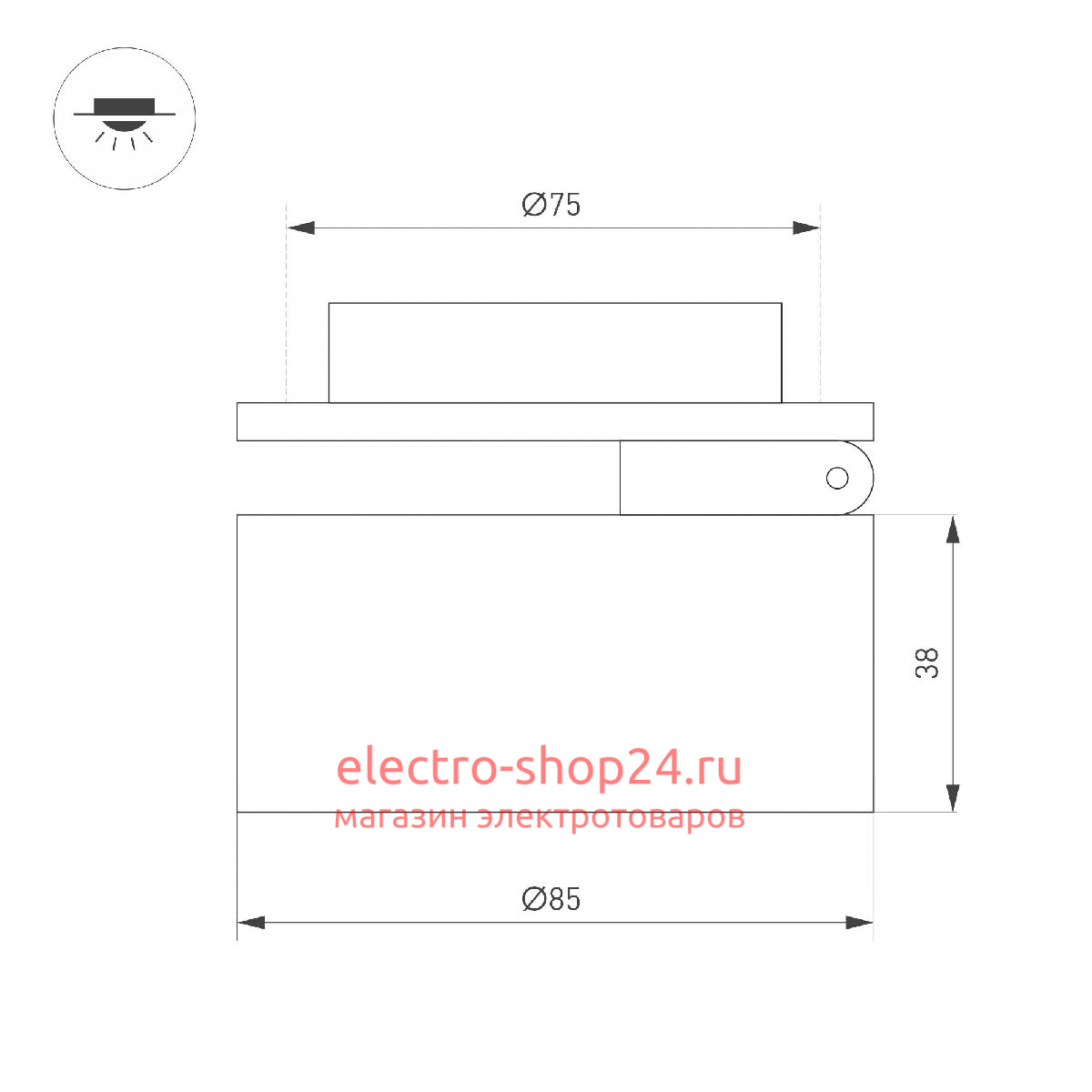 Встраиваемый спот Arlight LGD-POT-BUILT-R85-12W Warm3000 (BK, 100 deg, 230V) 045776 045776 - магазин электротехники Electroshop