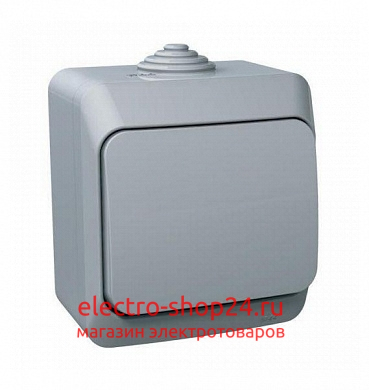Кнопочный выключатель Этюд IP44 Schneider Electric серый KA10-041C KA10-041C - магазин электротехники Electroshop