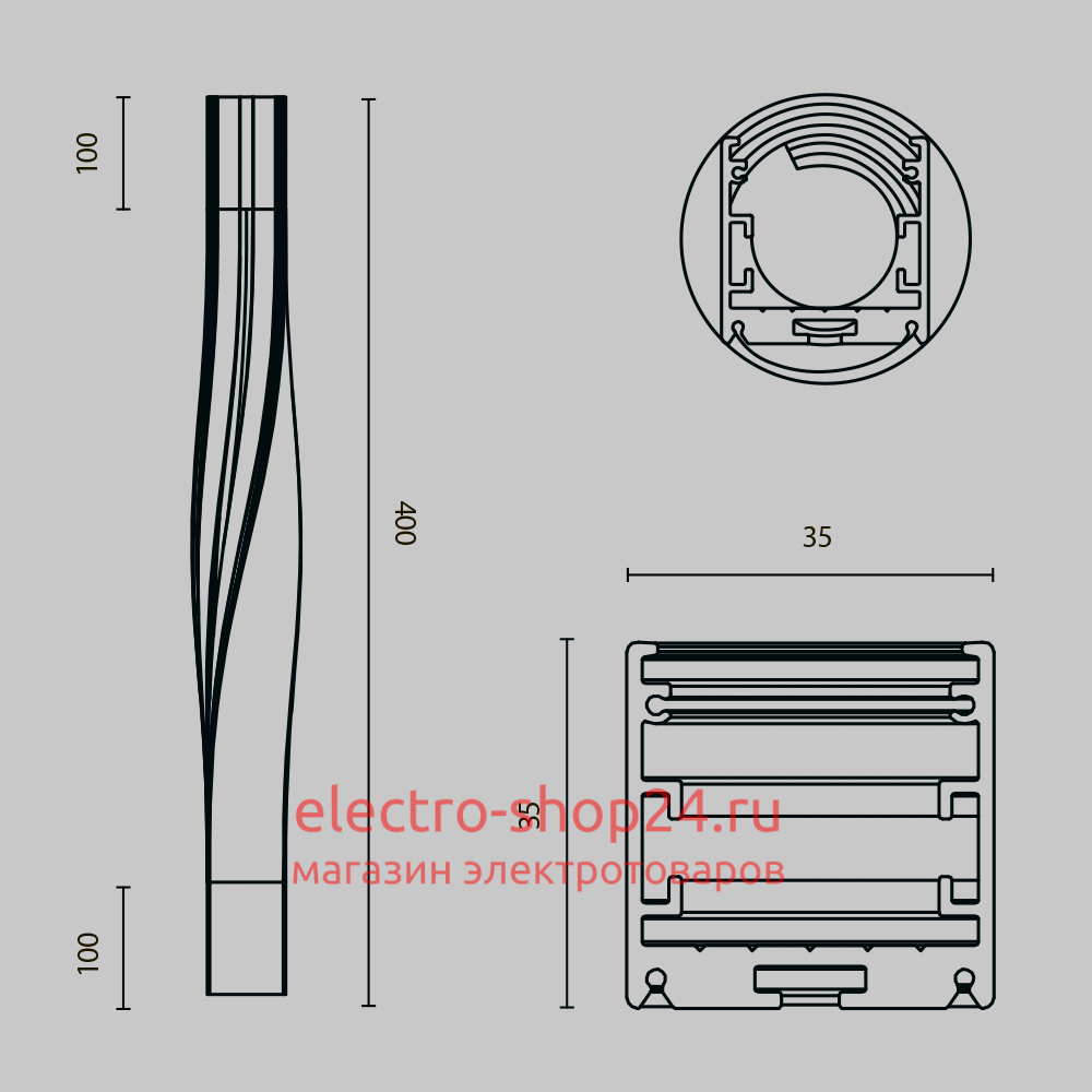 Радиусный профиль Maytoni Led strip ALM-3535R-B-TR-90°-0.4M ALM-3535R-B-TR-90°-0.4M - магазин электротехники Electroshop