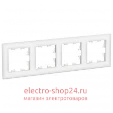 Рамка Schneider Electric AtlasDesign Nature 4 поста, стекло белый ATN320104 - магазин электротехники Electroshop