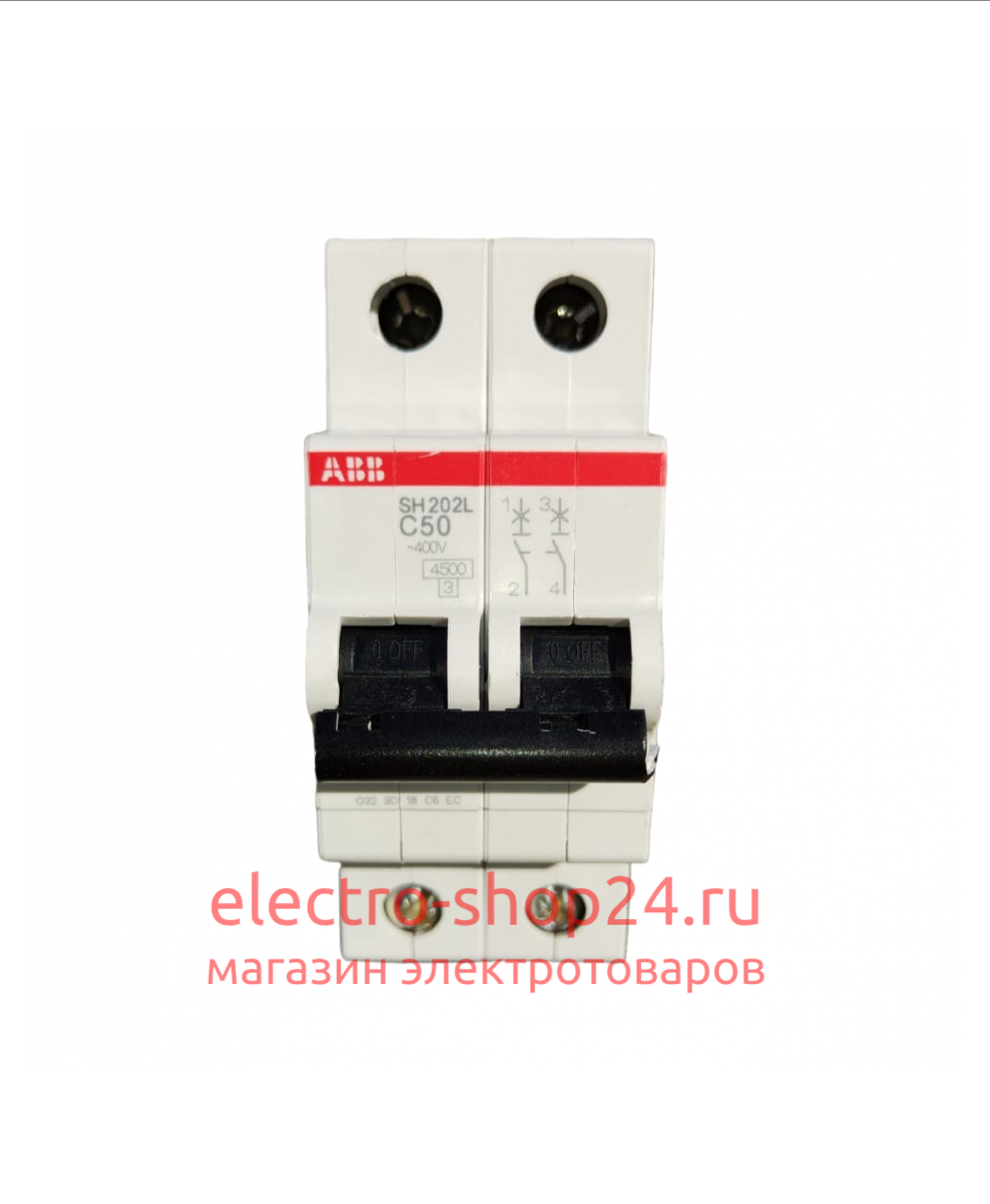 SH202L C50 Автоматический выключатель 2-полюсный 50А 4,5кА (хар-ка C) ABB 2CDS242001R0504 2CDS242001R0504 - магазин электротехники Electroshop