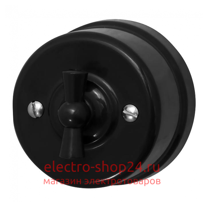 Выключатель 1-клавишный ОП Bironi Лизетта пластик цвет черный B1-200-23 - магазин электротехники Electroshop