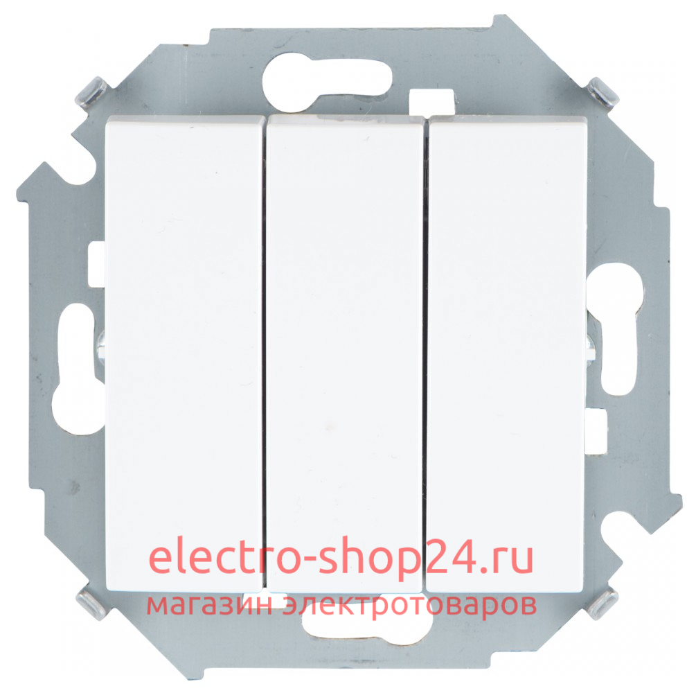 Выключатель трехклавишный 10А 250В винтовой зажим Simon 15 белый 1591391-030 1591391-030 - магазин электротехники Electroshop