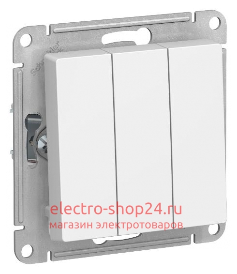Трехклавишный выключатель 10А механизм Schneider Electric AtlasDesign белый ATN000131 ATN000131 - магазин электротехники Electroshop
