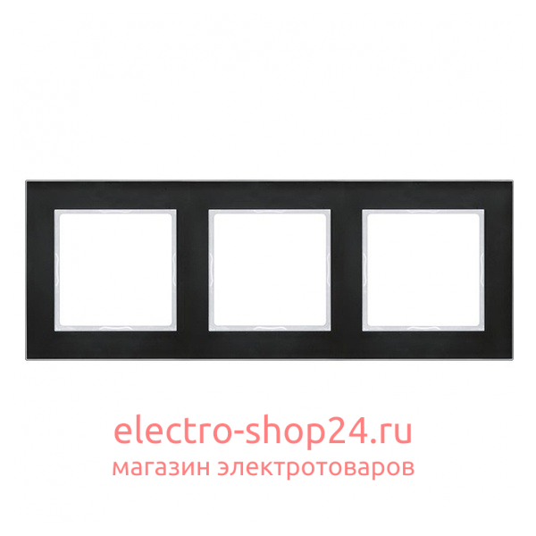 Рамка 3-ая стекло Jung A Creation Черный AC583GLSW AC583GLSW - магазин электротехники Electroshop