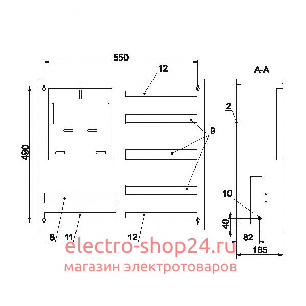 Щит металлический ЩУРн-3/48зо-1 36 УХЛ3 IP31 на 3-х фазный счетчик и 48 модулей навесной ИЭК MKM35-N-48-31-ZO MKM35-N-48-31-ZO - магазин электротехники Electroshop