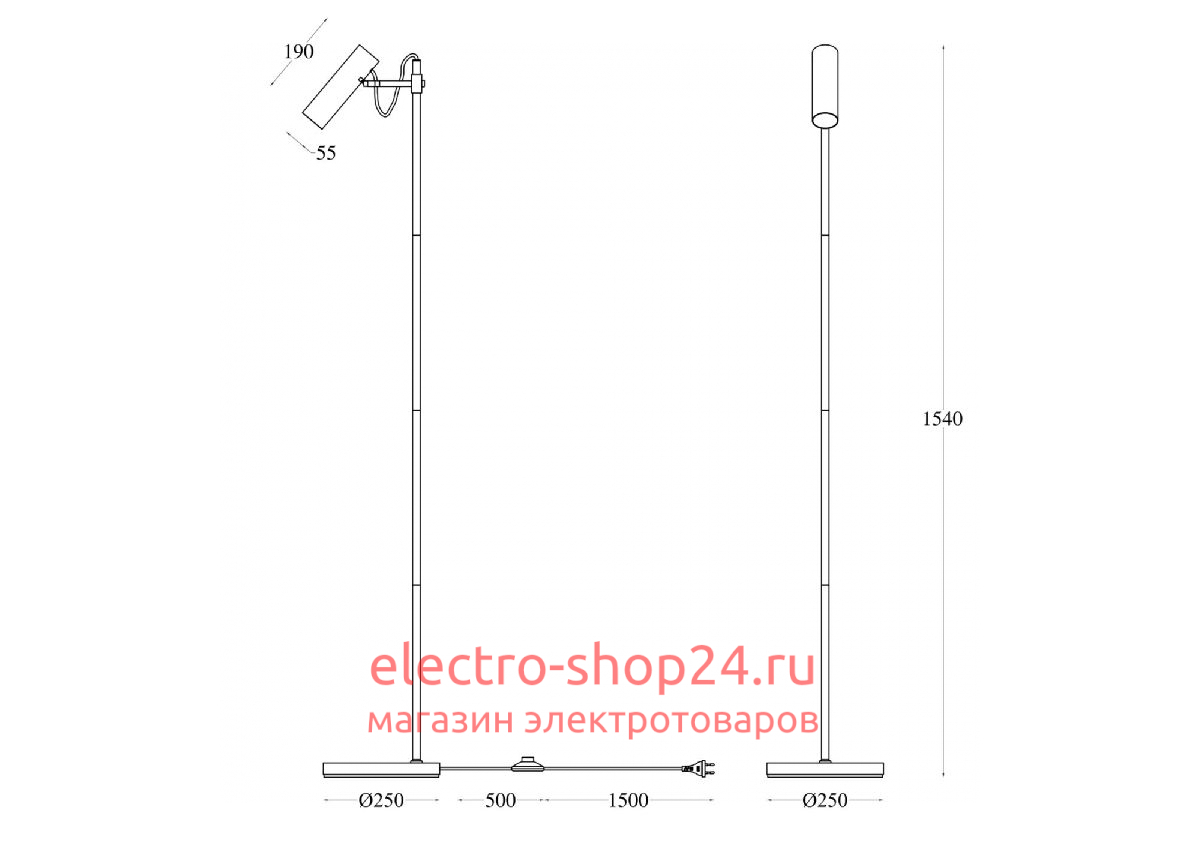 Торшер Maytoni Technical Bansky MOD129FL-01W MOD129FL-01W - магазин электротехники Electroshop