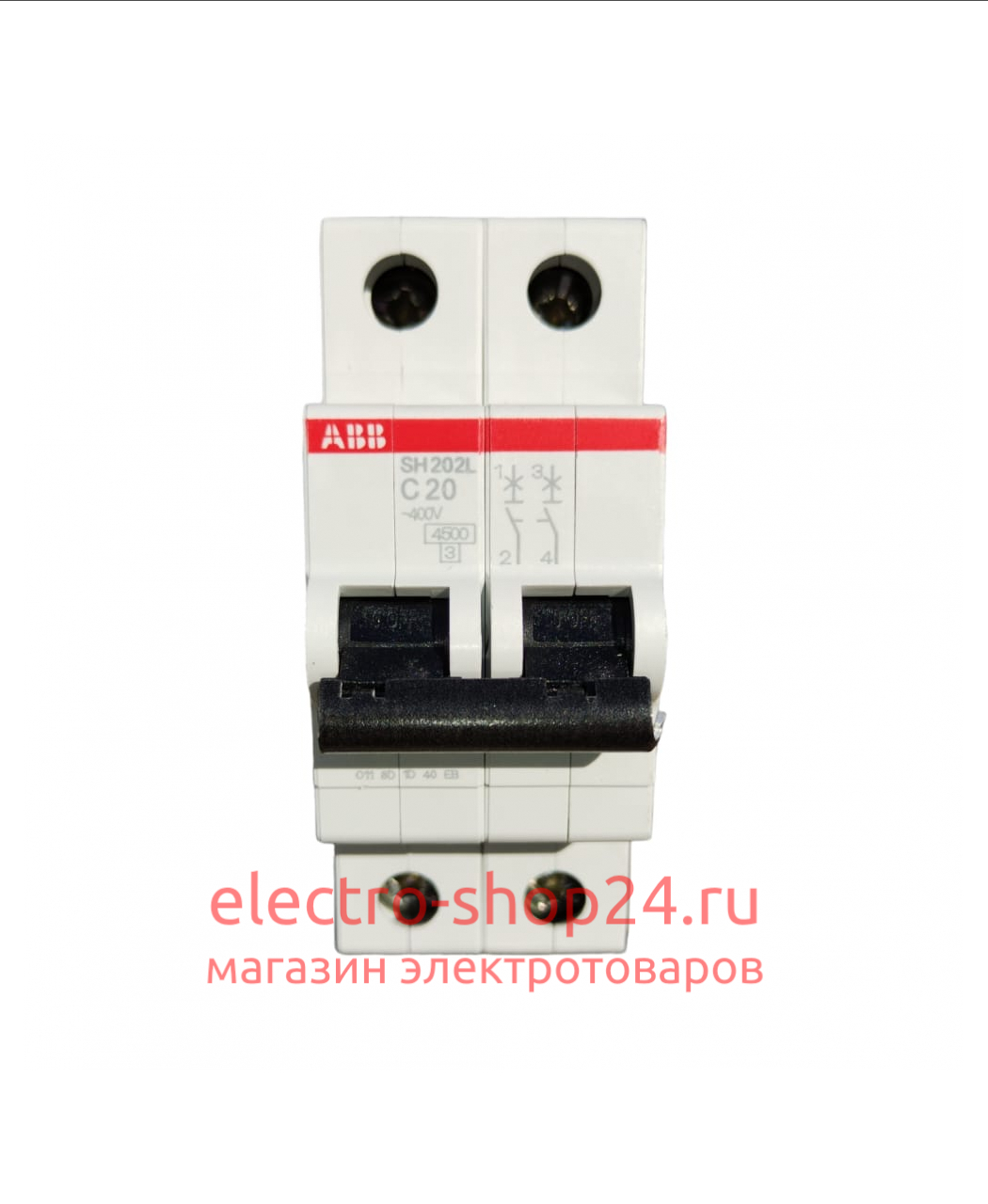 SH202L C20 Автоматический выключатель 2-полюсный 20А 4,5кА (хар-ка C) ABB 2CDS242001R0204 2CDS242001R0204 - магазин электротехники Electroshop