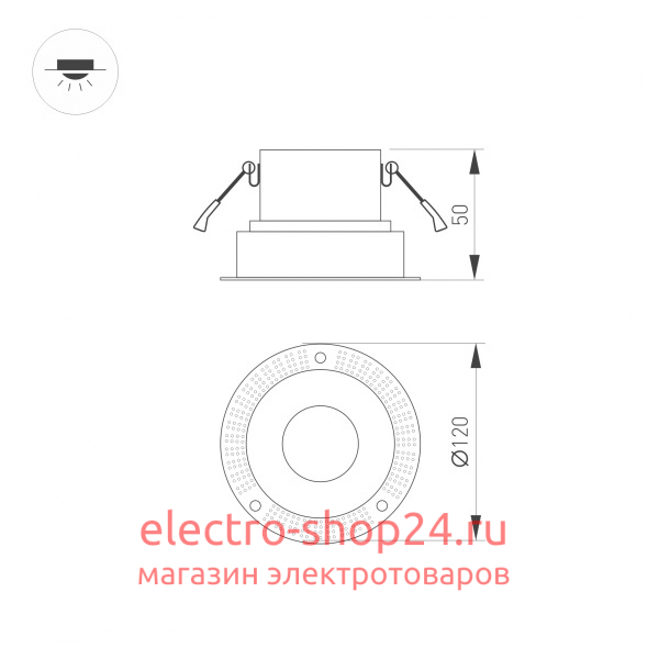 Корпус встраиваемого светильника Arlight Plurio-Base-Built-Trimless-R120 031705 031705 - магазин электротехники Electroshop