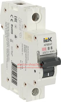 Автоматический выключатель ARMAT M06N 1Р 6А 6кА характеристика B ИЭК (автомат) AR-M06N-1-B006 AR-M06N-1-B006 - магазин электротехники Electroshop