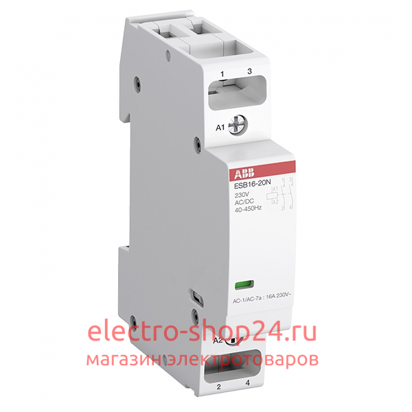 ESB16-11N-06 Модульный контактор модульный ABB (16А АС-1, 1НО+1НЗ) катушка 230В AC/DC 1 модуль 1SBE111111R0611 1SBE111111R0611 - магазин электротехники Electroshop