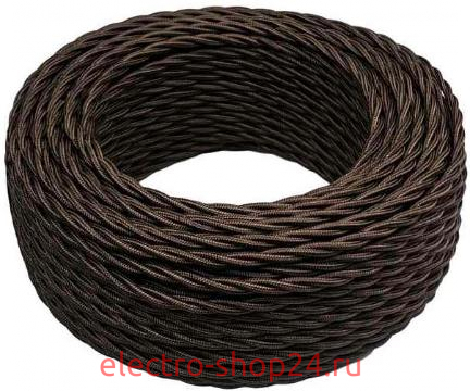Ретро провод 3х1,5мм Bironi коричневый глянец бухта 50м B1-434-072-50 B1-434-072-50 - магазин электротехники Electroshop