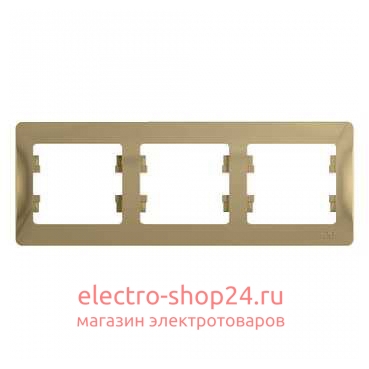 Рамка Schneider Electric Glossa 3-постовая, горизонтальная, титан GSL000403 - магазин электротехники Electroshop
