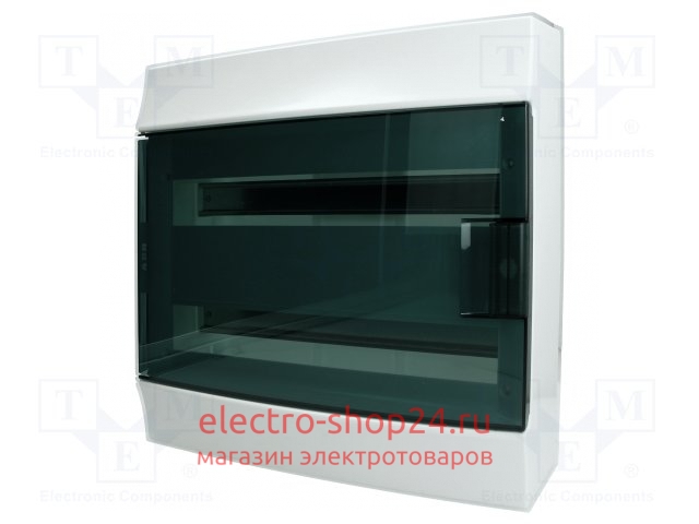 Бокс настенный ABB Mistral41 на 36 модулей (2x18) прозрачная дверь с клеммным блоком (1SPE007717F0921) - магазин электротехники Electroshop