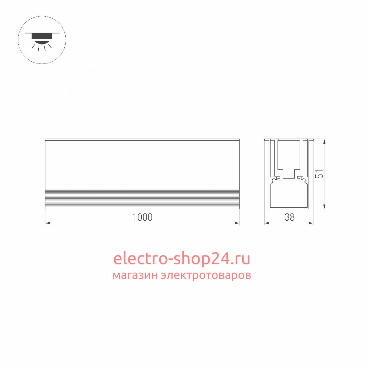 Грунтовый линейный светильник Arlight ART-LUMILINE-3351-1000-24W Warm3000 027994(1) 027994(1) - магазин электротехники Electroshop