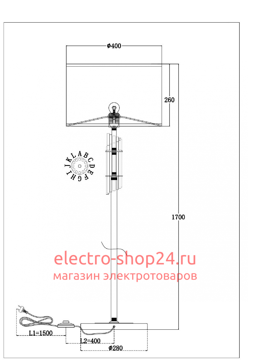 Торшер Maytoni Alloro MOD088FL-01BS MOD088FL-01BS - магазин электротехники Electroshop