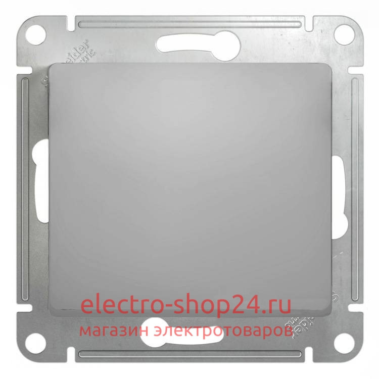 Кнопка 10А механизм SE Glossa. Цвет-алюминий GSL000315 - магазин электротехники Electroshop
